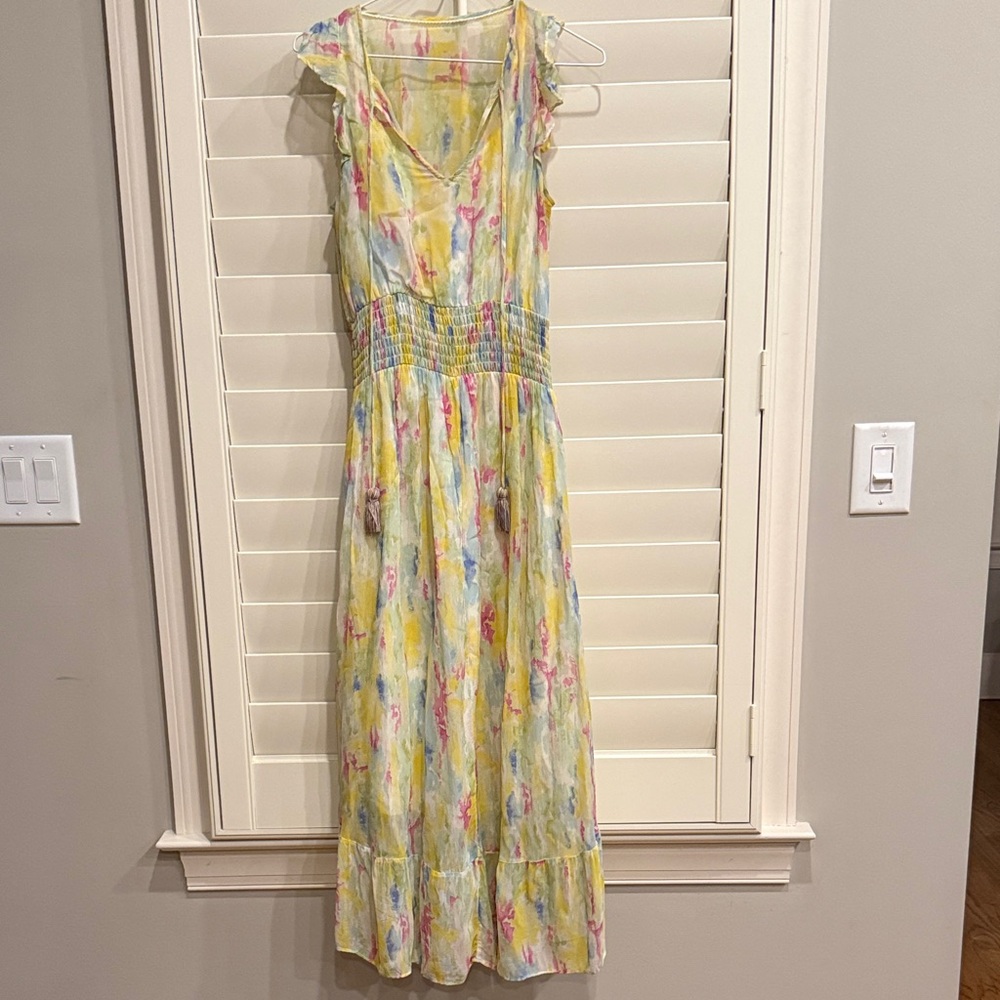 Anthropologie Floral Sleeveless Maxi Dress